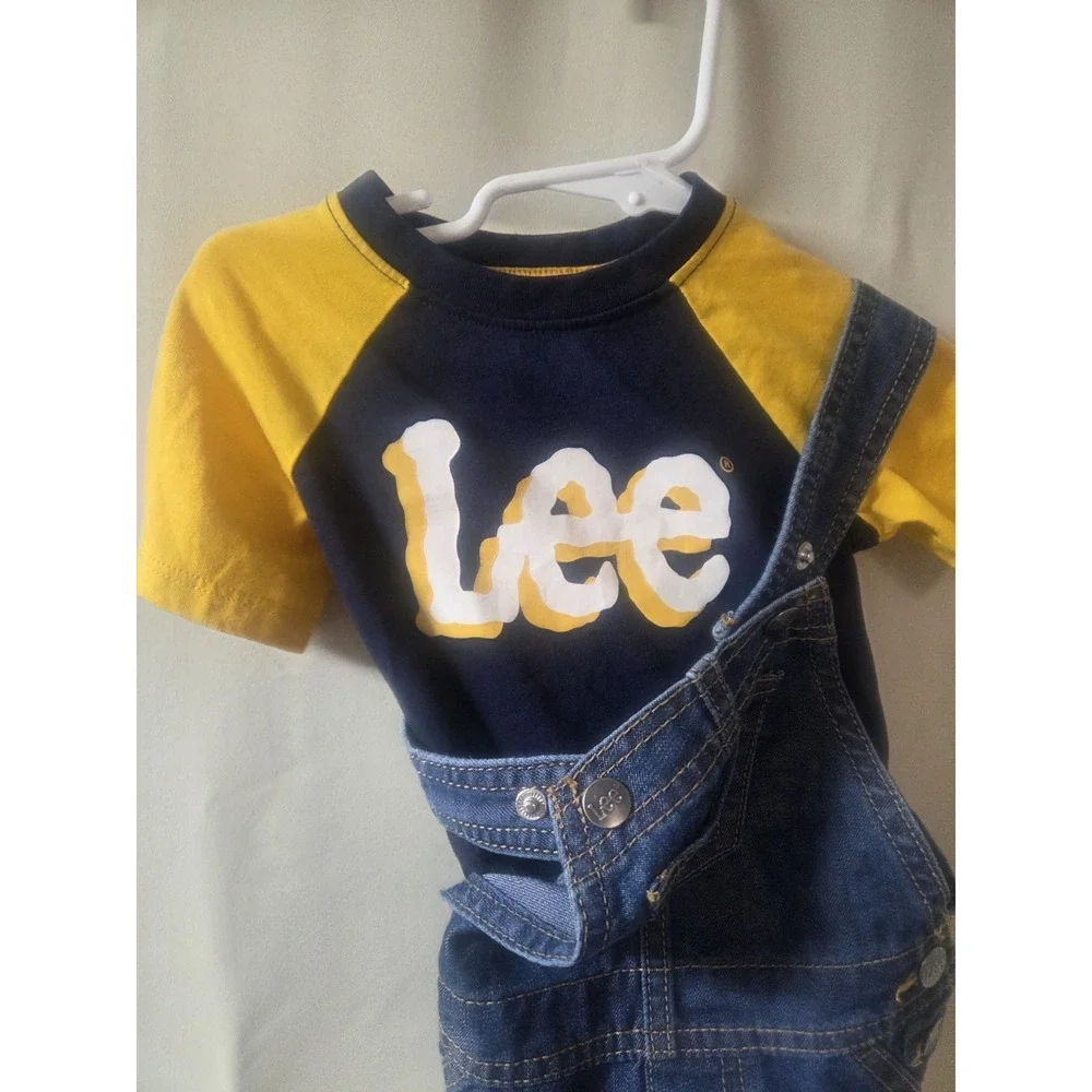 Toddlers LEE Bibs w/(blue/yellow)Shirt Sz 12 mos.